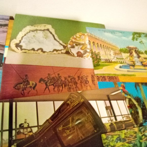 Vintage Florida Postcard Set: Retro Tropical Beach Travel  Vintage Lot of 18 Florida Theme Post Cards Linen White Border NASA Kodachrome